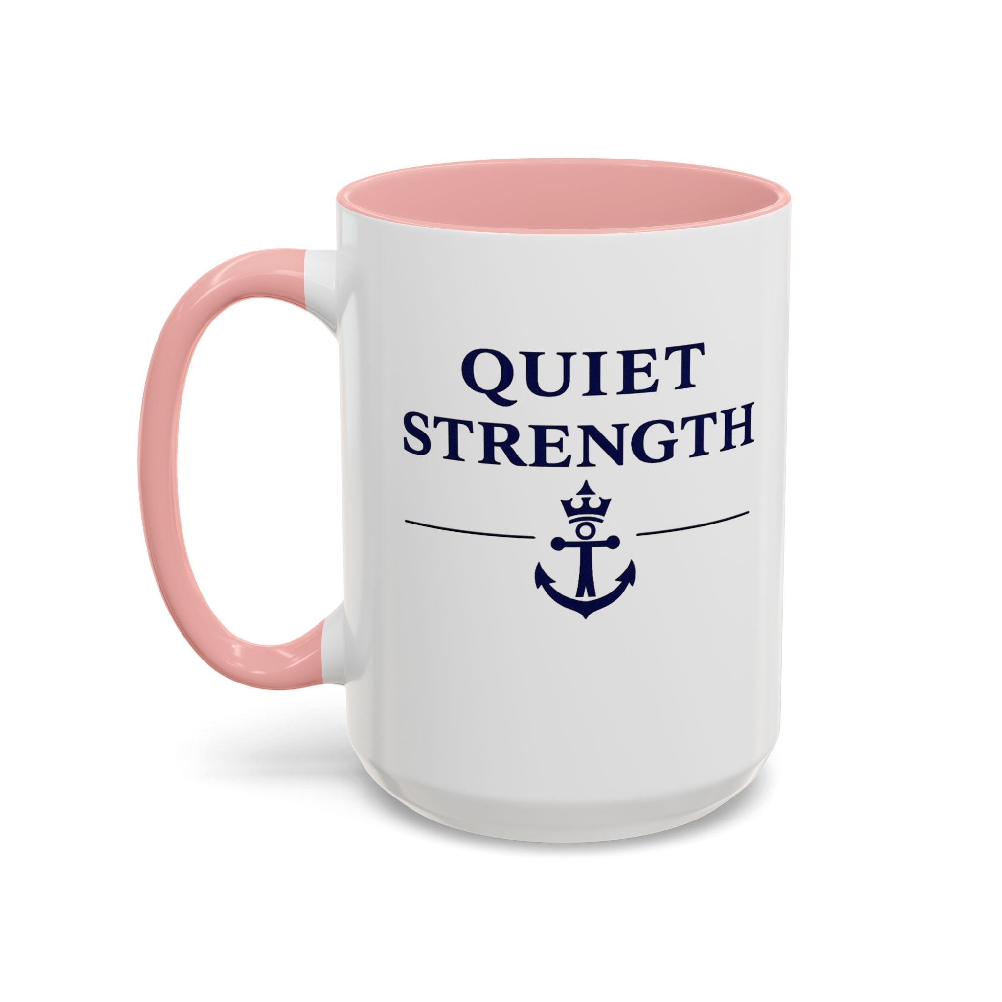 Quiet Strength™ Accent Coffee Mug | Guided by Faith, Steady Through Every Storm | 15oz Ceramic Mug