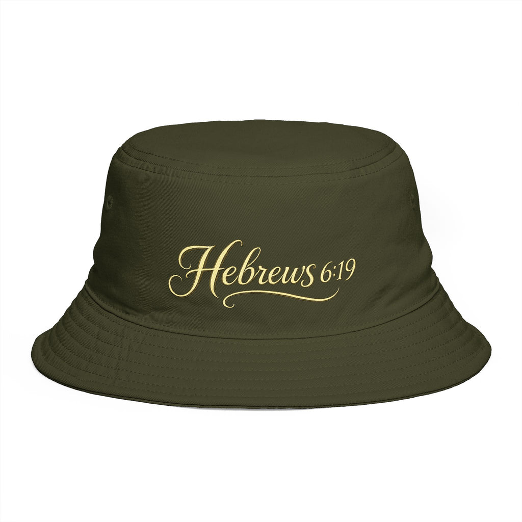 Hope Anchors the Soul™ Bucket Hat – Hebrews 6:19 Christian Cotton Bucket Hat