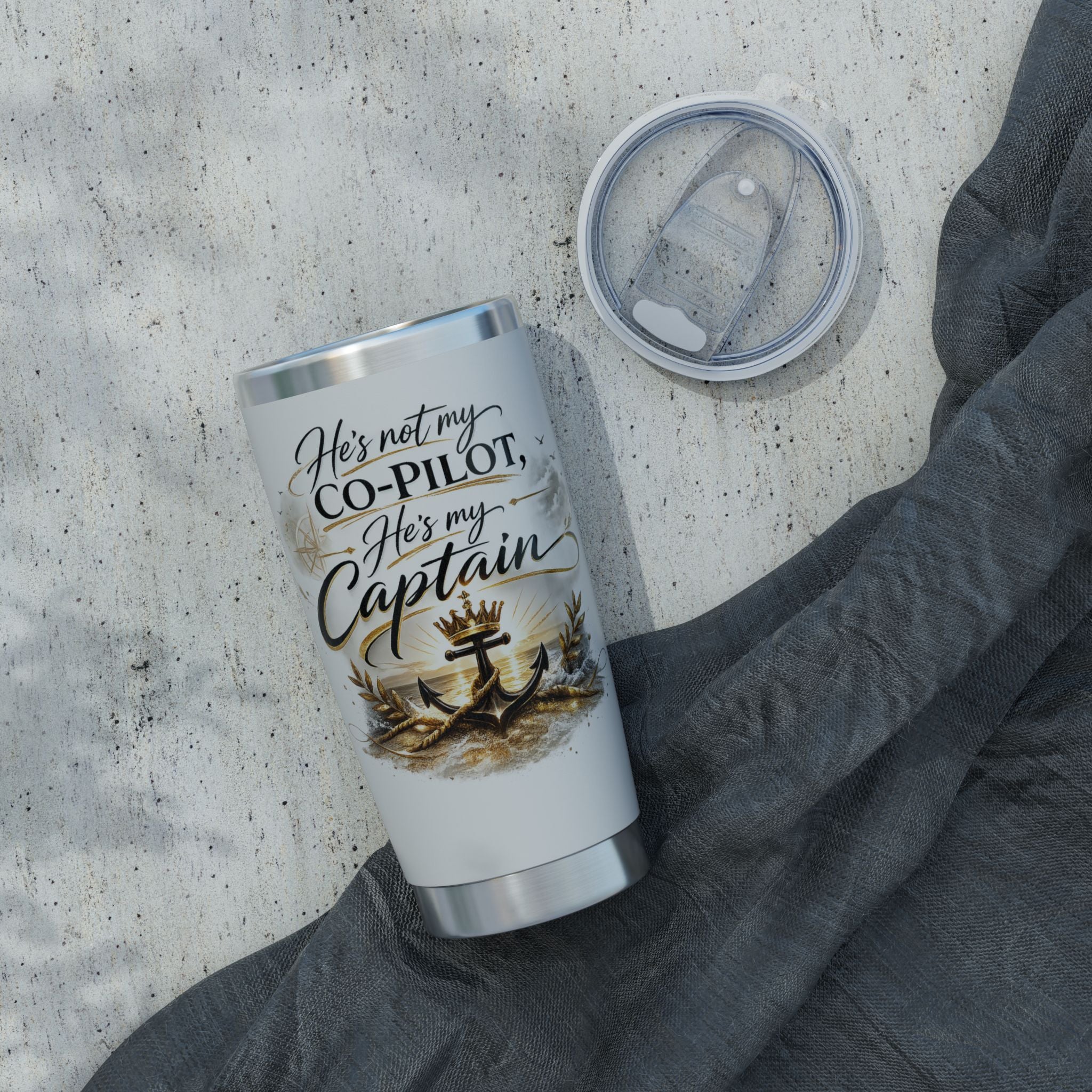 He’s Not My Co-Pilot, He’s My Captain™ 20 oz Stainless Steel Tumbler