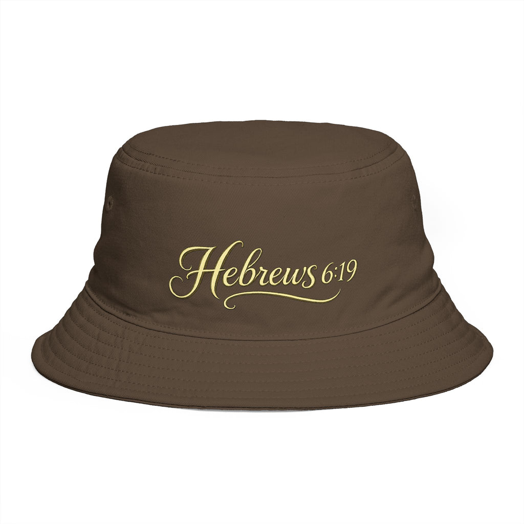 Hope Anchors the Soul™ Bucket Hat – Hebrews 6:19 Christian Cotton Bucket Hat