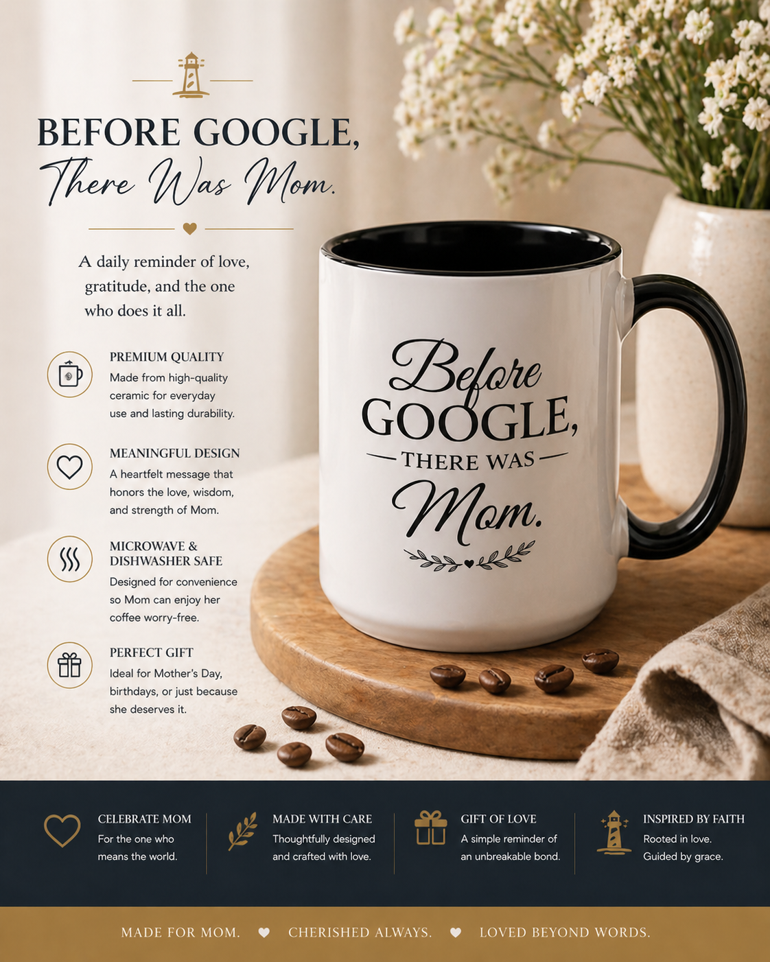 Accent Coffee Mug — Before Google, There Was Mom™