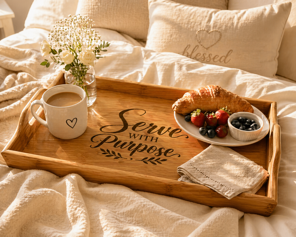Serve With Purpose™ Bamboo Serving Tray | Faith-Inspired Kitchen & Home Serving Tray