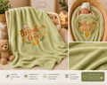 Made With Love Baby Blanket | Soft Fleece Newborn Gift | Sage Nursery Blanket 30x40