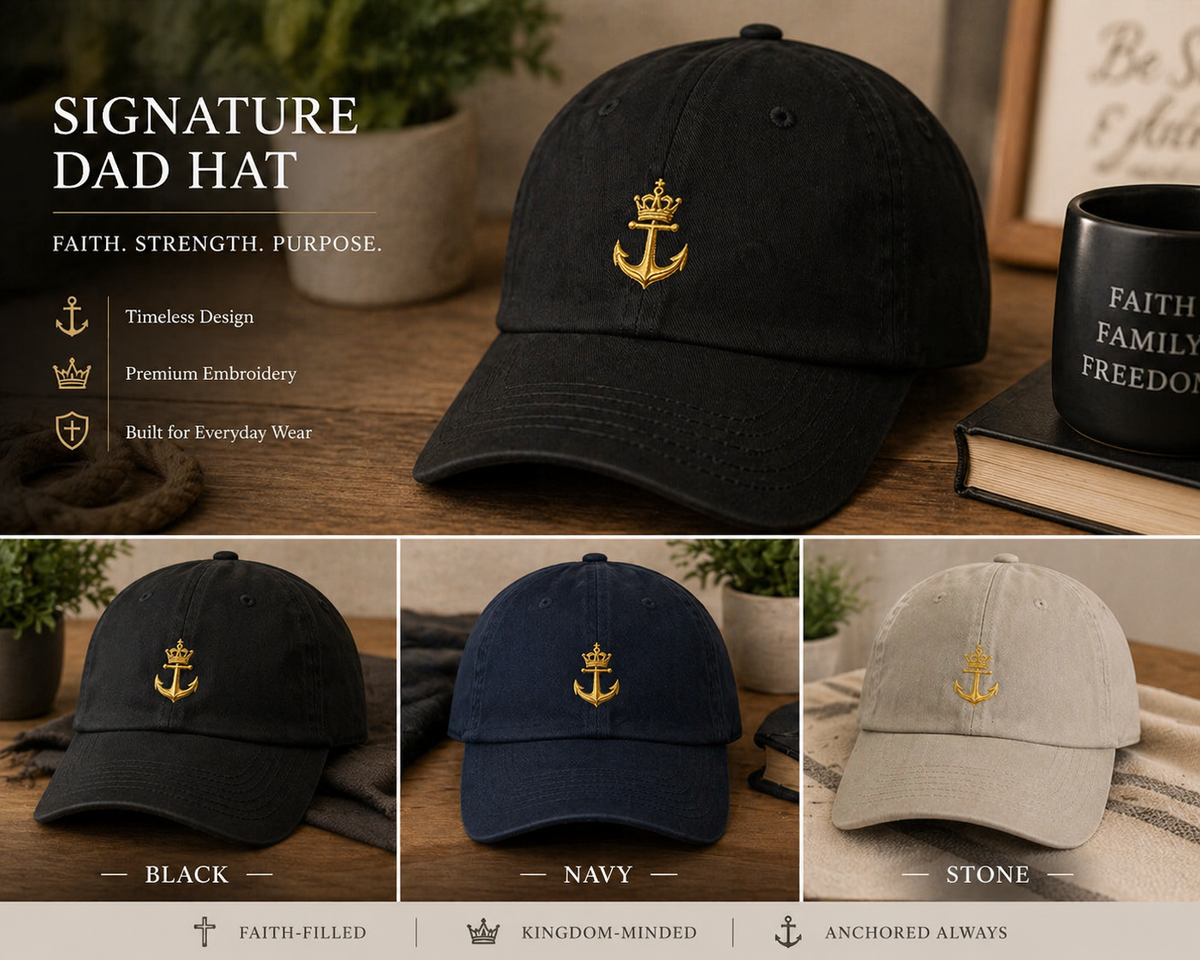 Anchored in Faith™ Dad Hat – Christian Faith-Inspired Cotton Cap