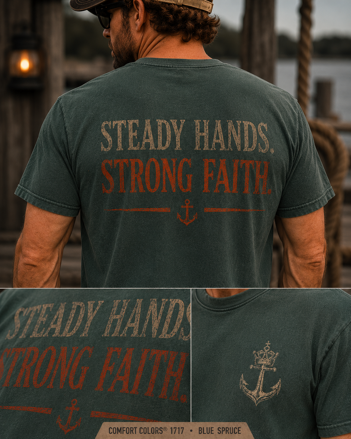 Steady Hands Strong Faith Garment-Dyed Unisex Tee