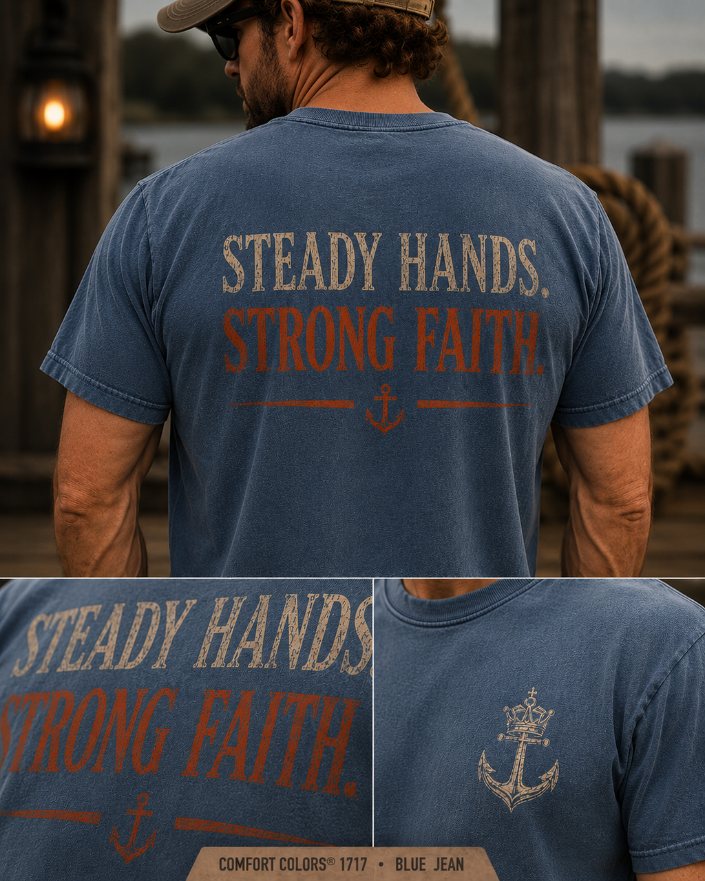 Steady Hands Strong Faith Garment-Dyed Unisex Tee