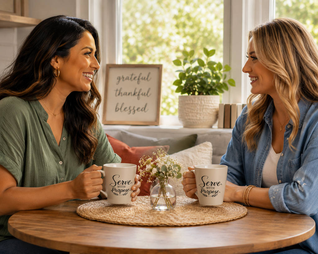 Serve With Purpose Latte Mug – 12 oz Inspirational Coffee Cup