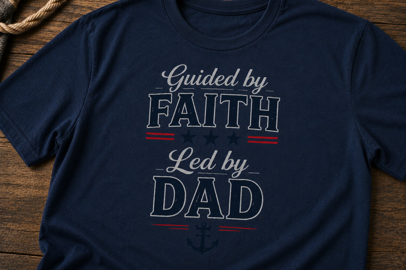 Guided by Faith, Led by Dad™ | Christian Dad Shirt | Comfort Colors 1717 Tee