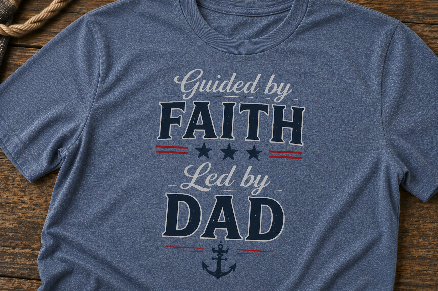 Guided by Faith, Led by Dad™ | Christian Dad Shirt | Comfort Colors 1717 Tee