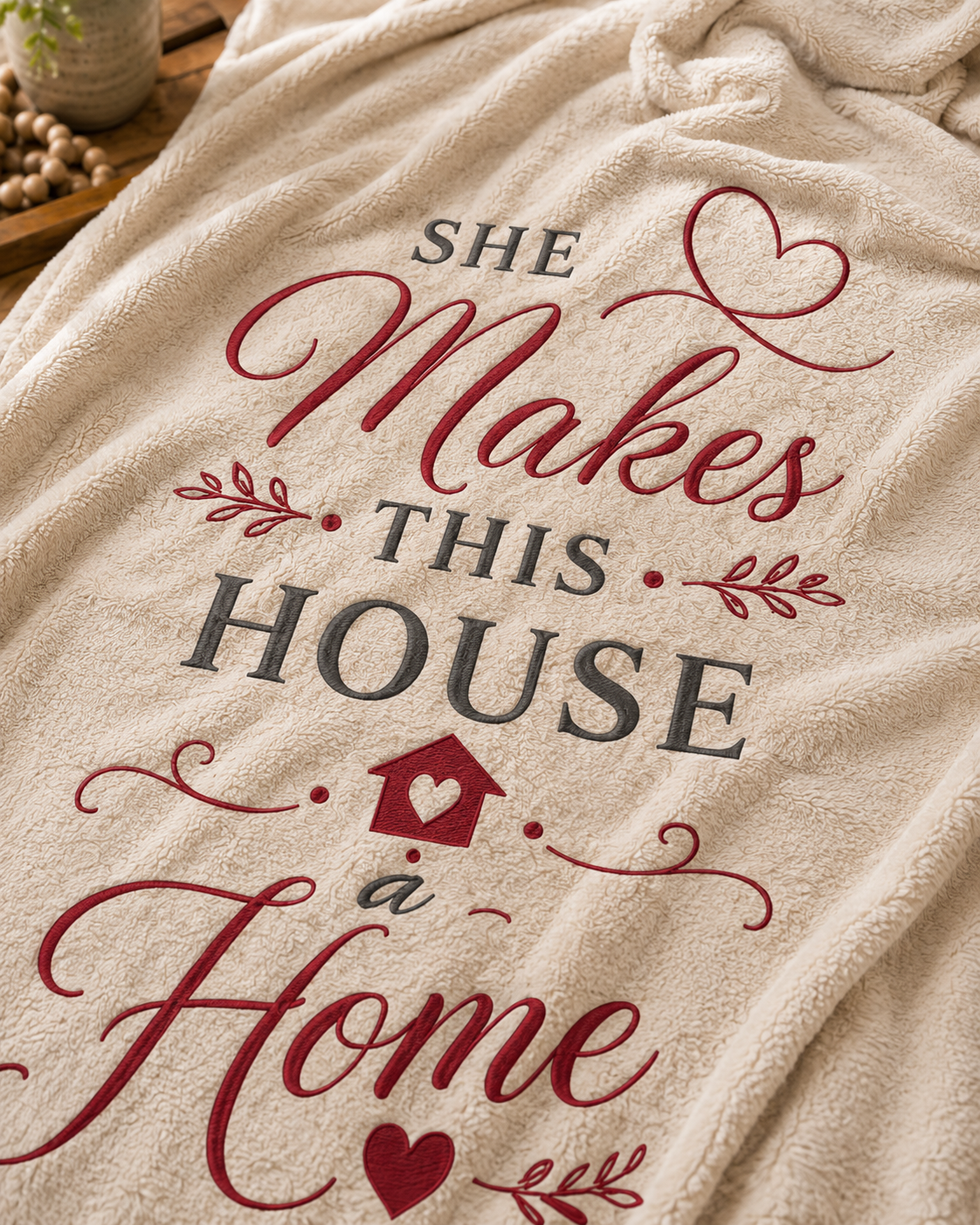 She Makes This House a Home™ Velveteen Plush Blanket