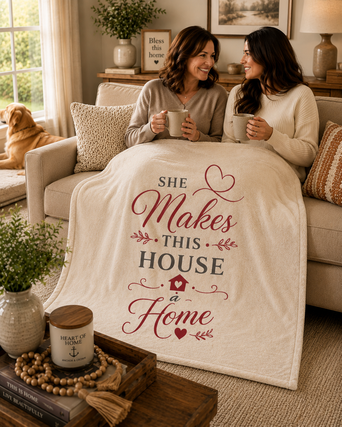 She Makes This House a Home™ Velveteen Plush Blanket
