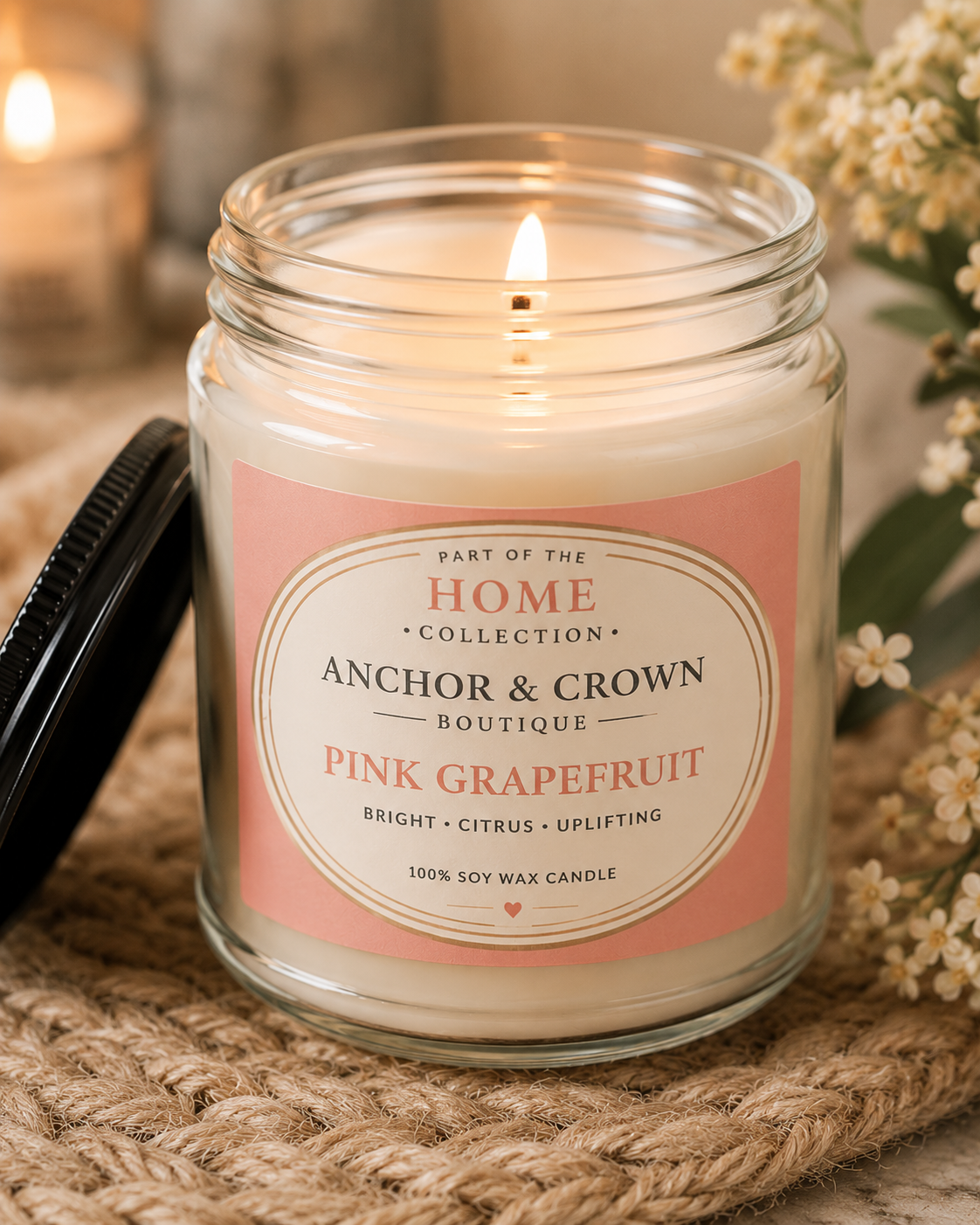 Heart of Home™ Candle Collection | Pink Grapefruit Scented Soy Candle – 9oz
