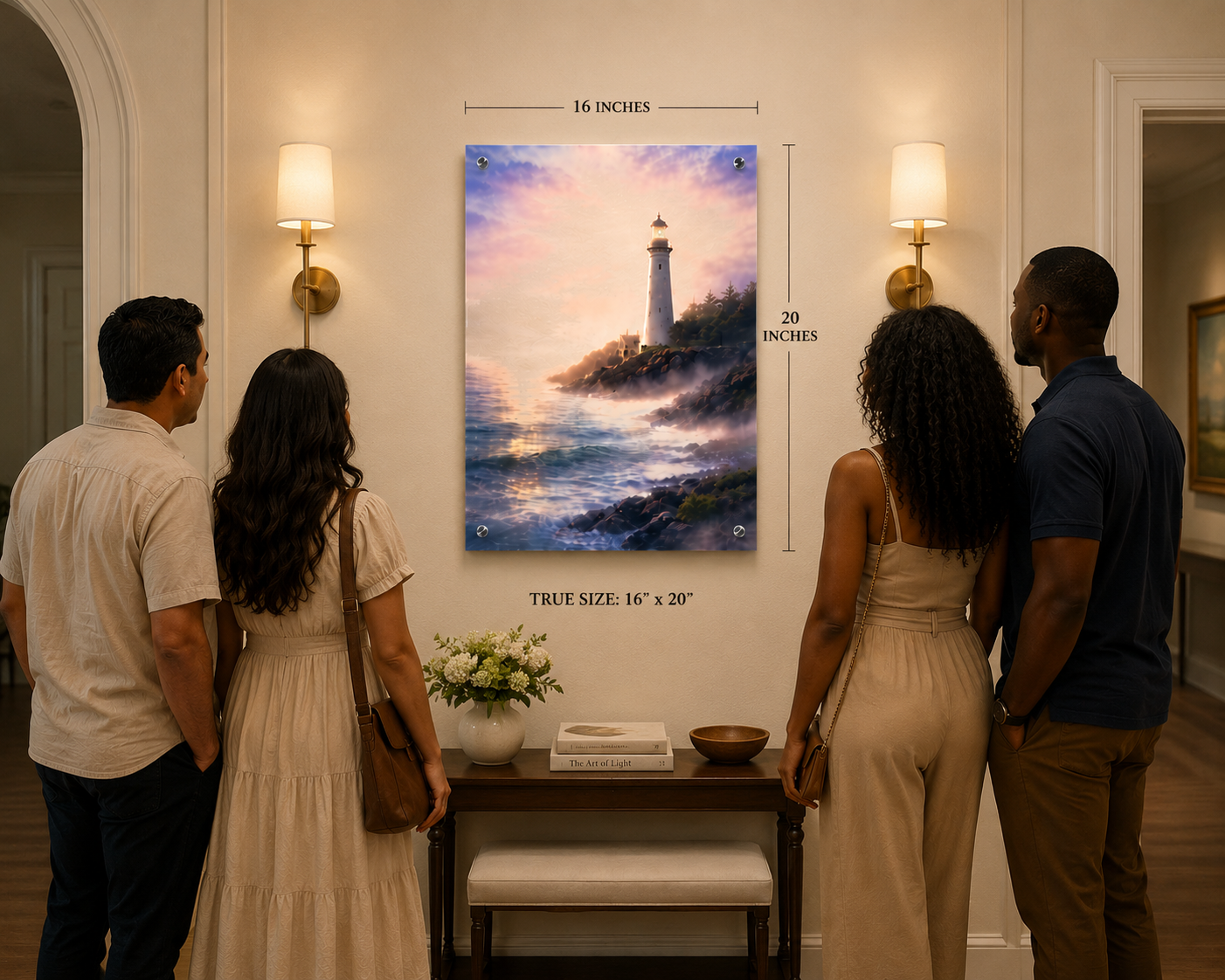 Coastal Lighthouse Acrylic Wall Art Panel | Serene Ocean Seascape Coastal Decor