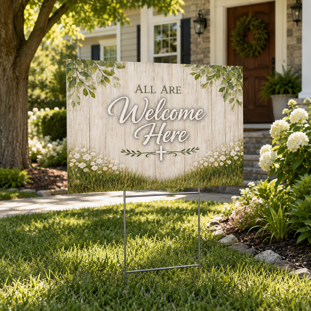 All Are Welcome Here™ Christian Yard Sign