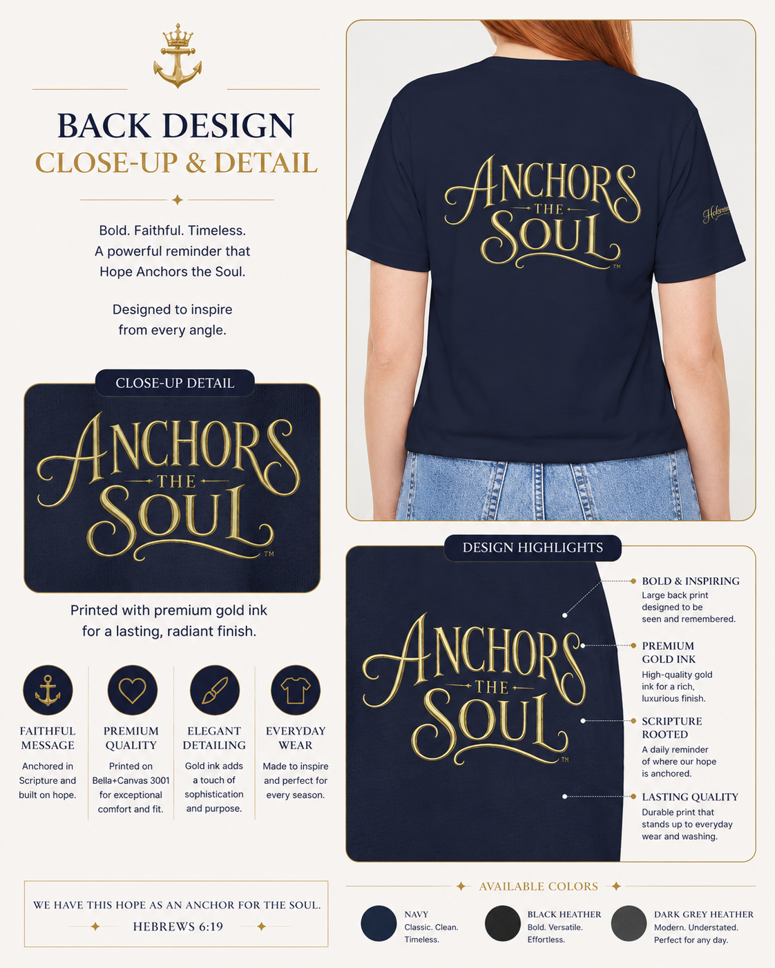 Hope Anchors the Soul™ Inspirational Script Tee