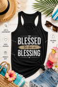 Blessed to Be a Blessing™ Flowy Racerback Tank | Women's Faith-Inspired Summer Tank