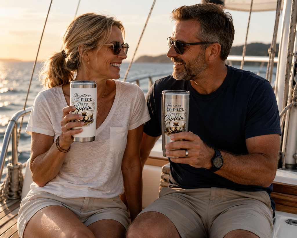 He’s Not My Co-Pilot, He’s My Captain™ 20 oz Stainless Steel Tumbler