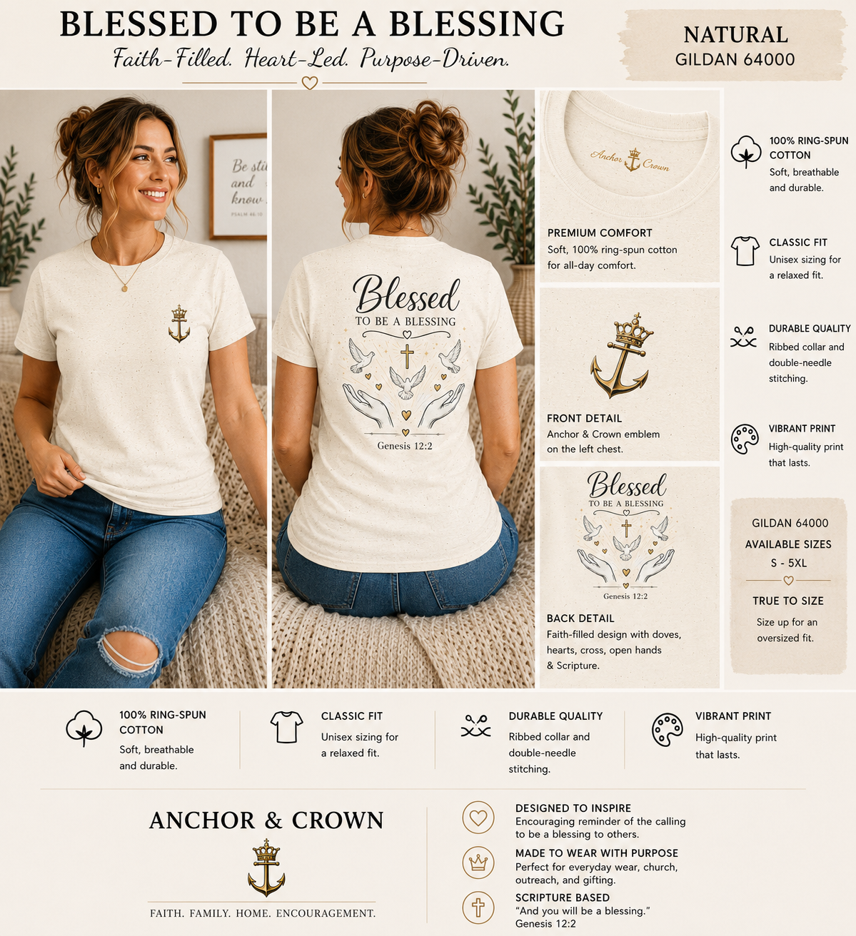 Blessed To Be A Blessing™ T-Shirt – Christian Faith Inspirational Tee