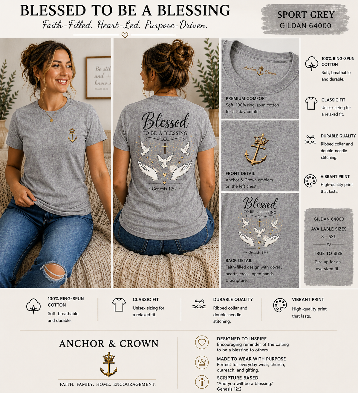 Blessed To Be A Blessing™ T-Shirt – Christian Faith Inspirational Tee