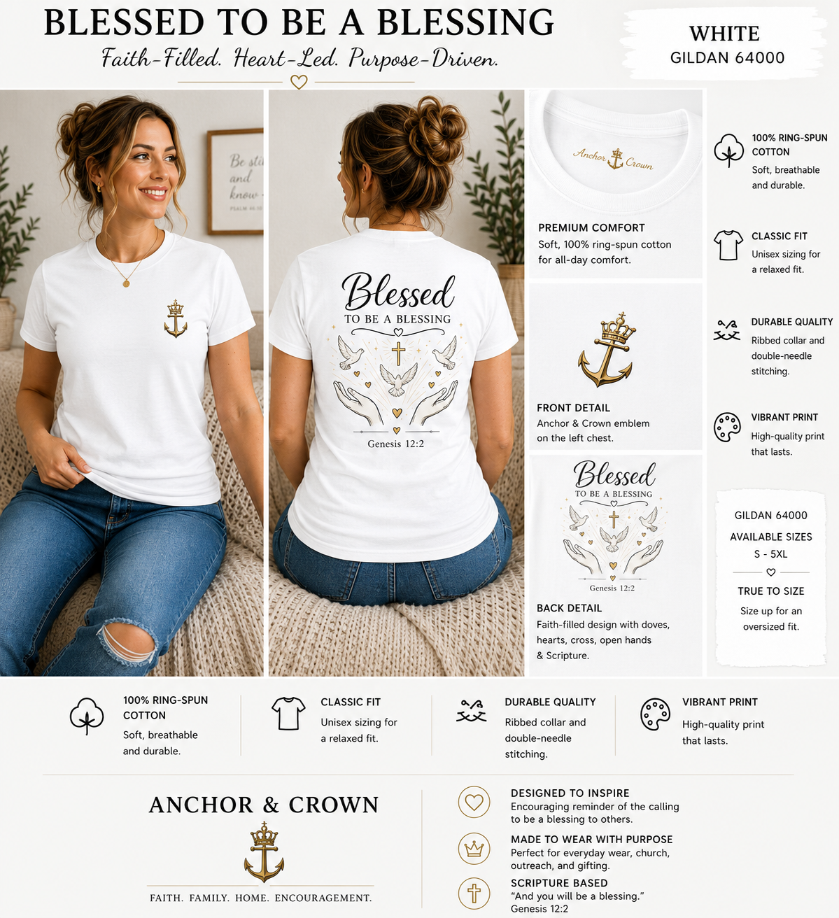 Blessed To Be A Blessing™ T-Shirt – Christian Faith Inspirational Tee