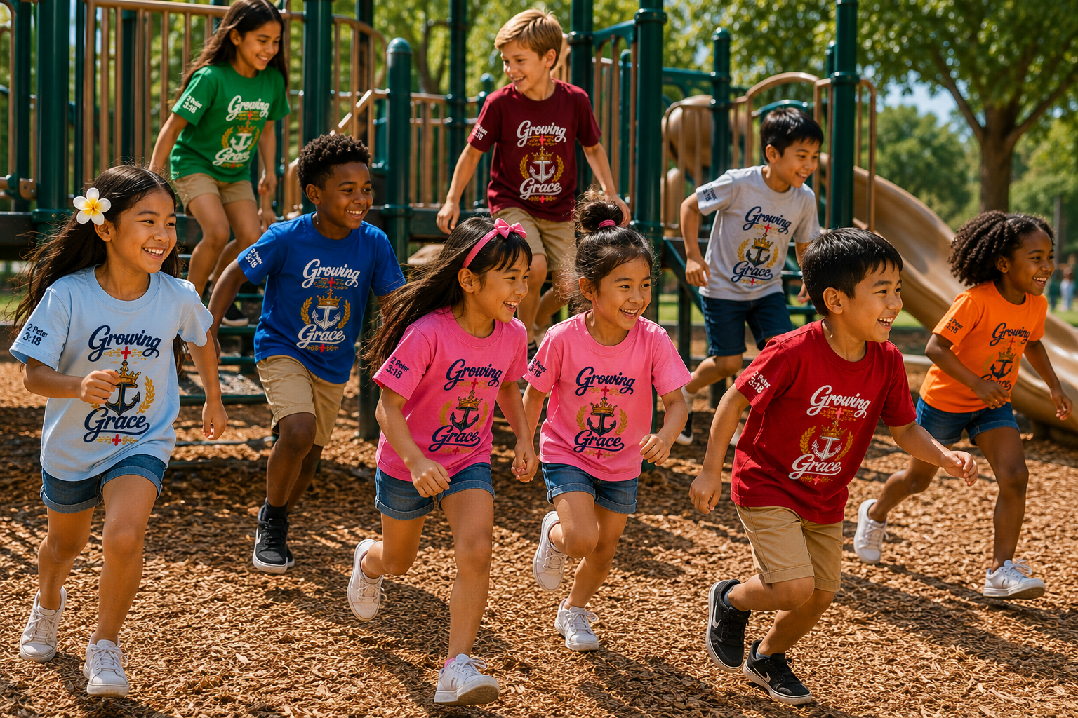 Growing in Grace™ Youth T-Shirt – Christian Kids Tee | 2 Peter 3:18 | Faith-Based Children's Shirt