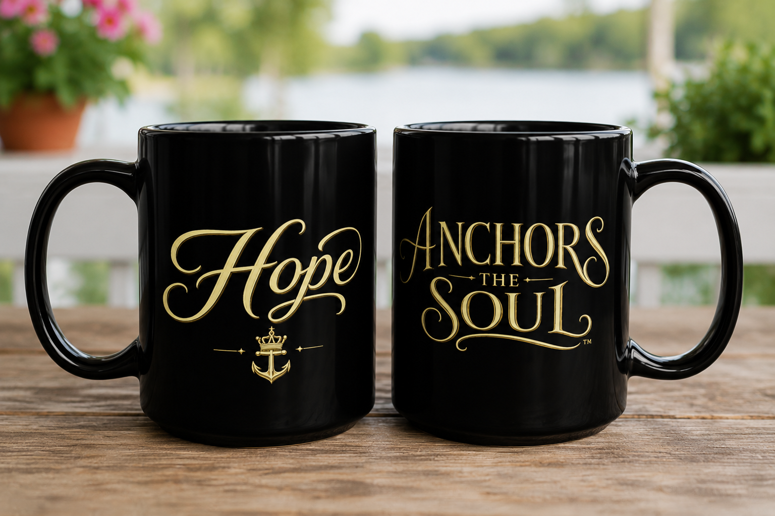 Hope Anchors the Soul™ 15 oz Ceramic Mug | Christian Coffee Mug | Hebrews 6:19 Faith Mug