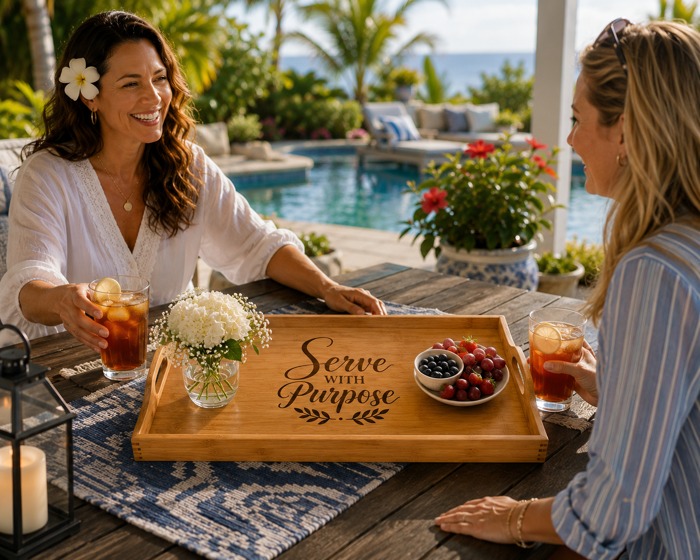 Serve With Purpose™ Bamboo Serving Tray | Faith-Inspired Bamboo Serving Tray for Kitchen & Home
