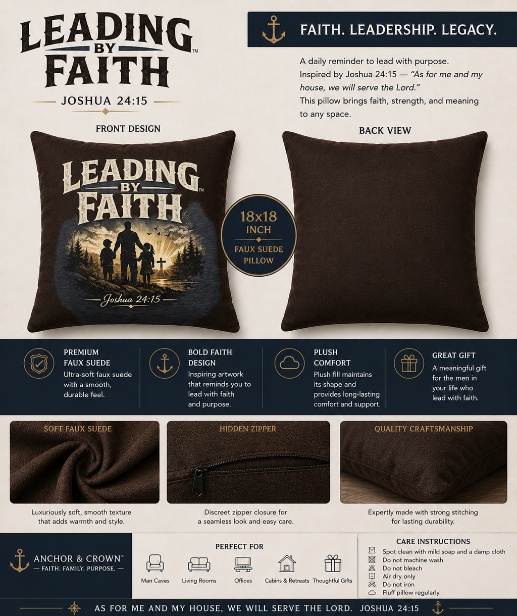 Leading by Faith™ Faux Suede Pillow