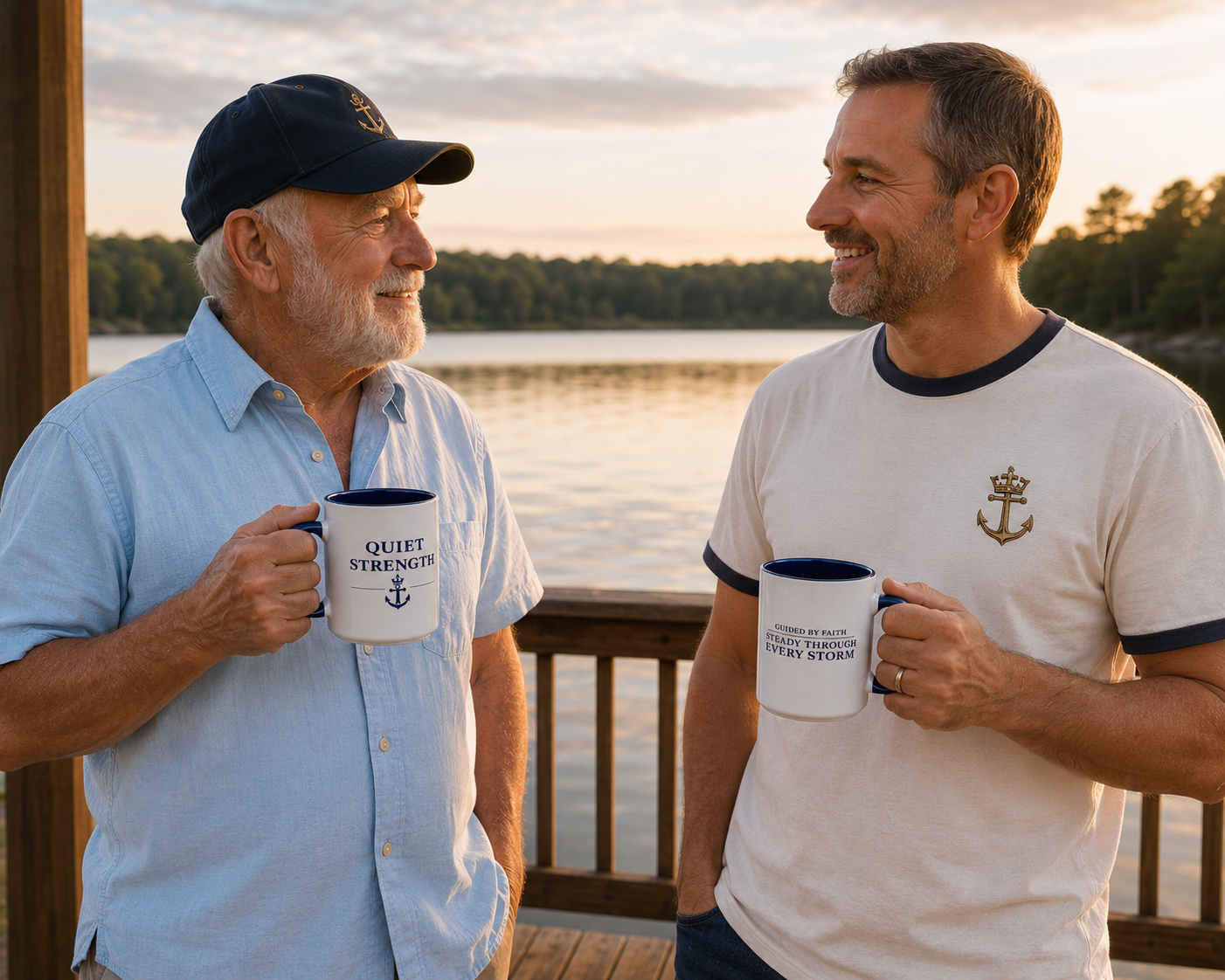 Quiet Strength™ Accent Coffee Mug | Guided by Faith, Steady Through Every Storm | 15oz Ceramic Mug