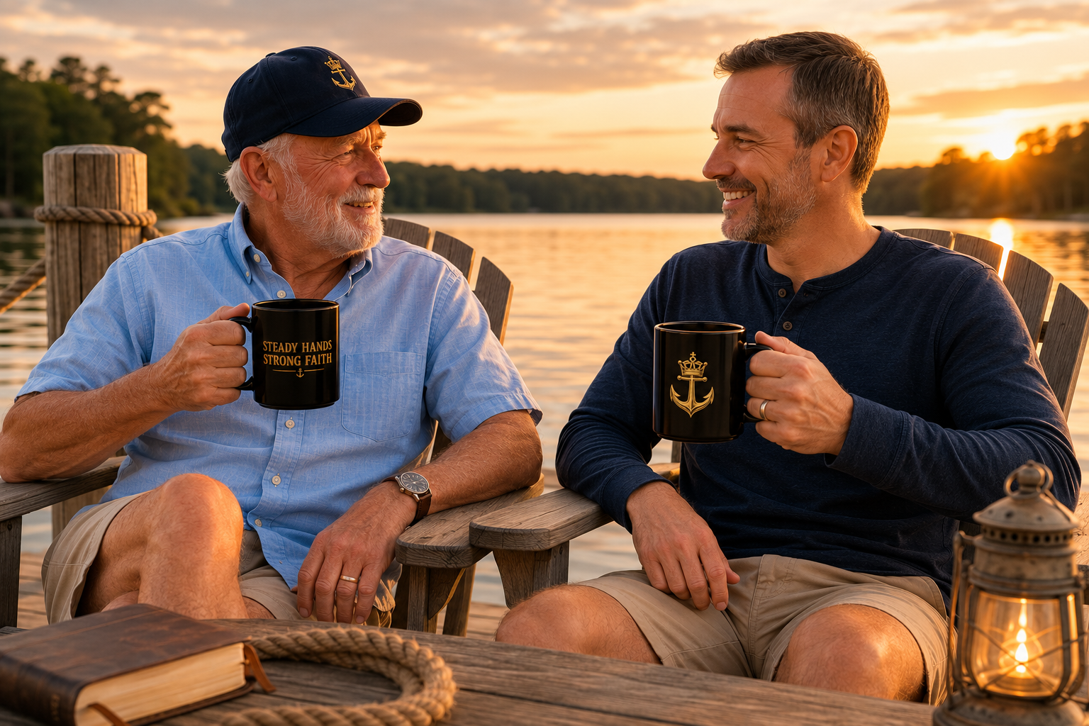 Steady Hands. Strong Faith.™ Black Ceramic Coffee Mug