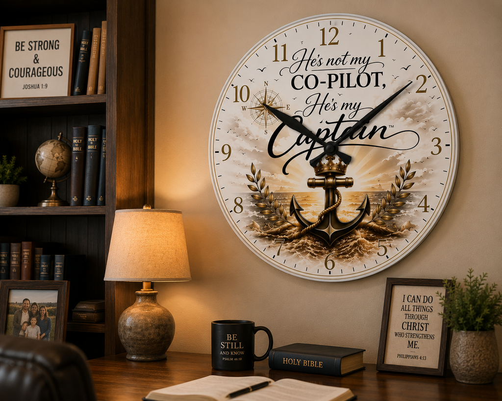 He's Not My Co-Pilot, He's My Captain™ Acrylic Wall Clock