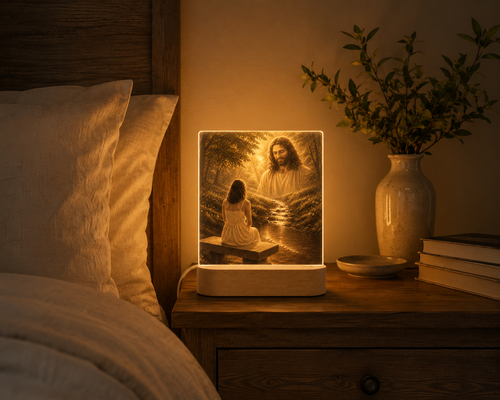 Anchor & Crown™ Quiet Waters of Restoration™ | Illuminated Faith Art Engraved Acrylic Night Light