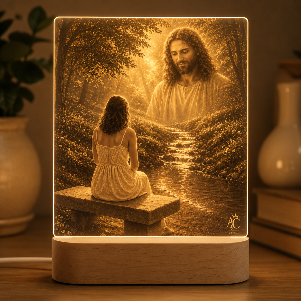 Anchor & Crown™ Quiet Waters of Restoration™ | Illuminated Faith Art Engraved Acrylic Night Light
