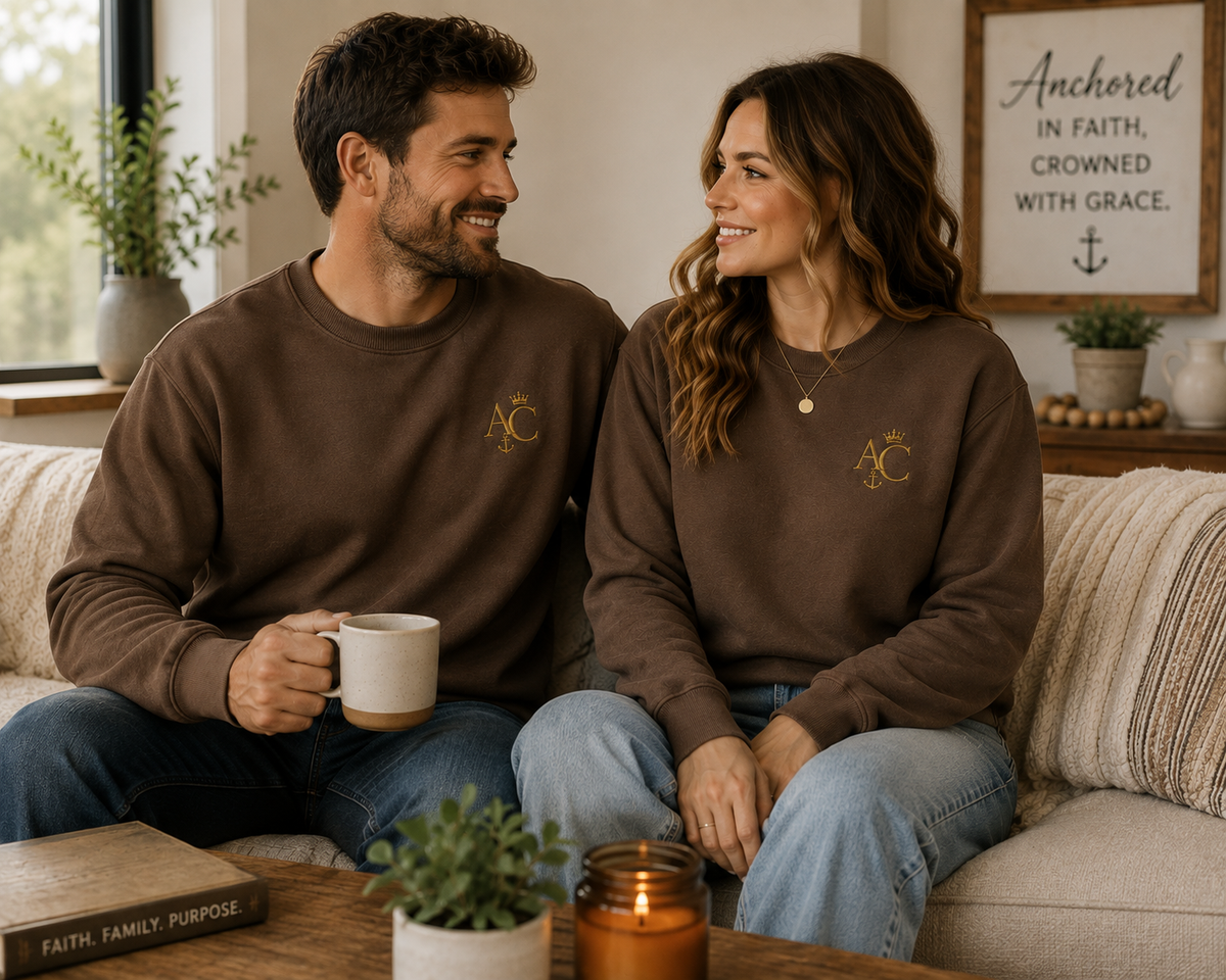 A&C Signature™ Embroidered Crewneck Sweatshirt — Premium Unisex Faith-Inspired Pullover