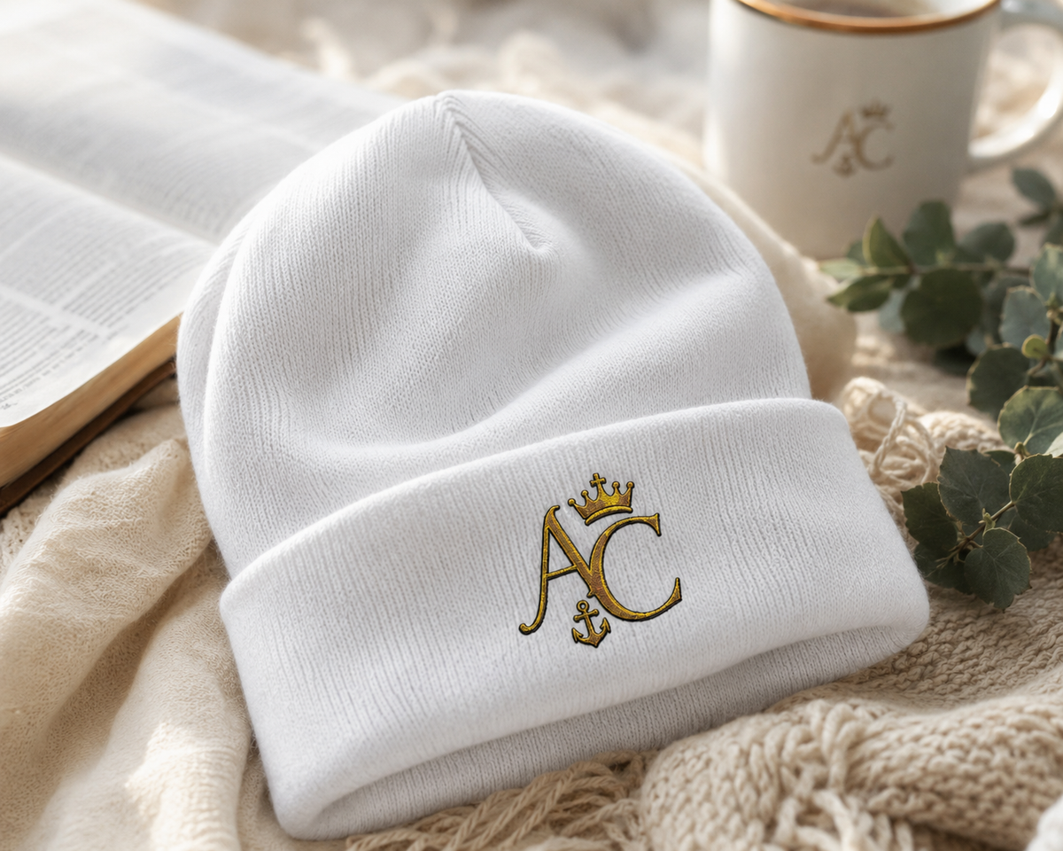 A&C Signature Embroidered Knit Beanie | Unisex Cotton Blend Beanie