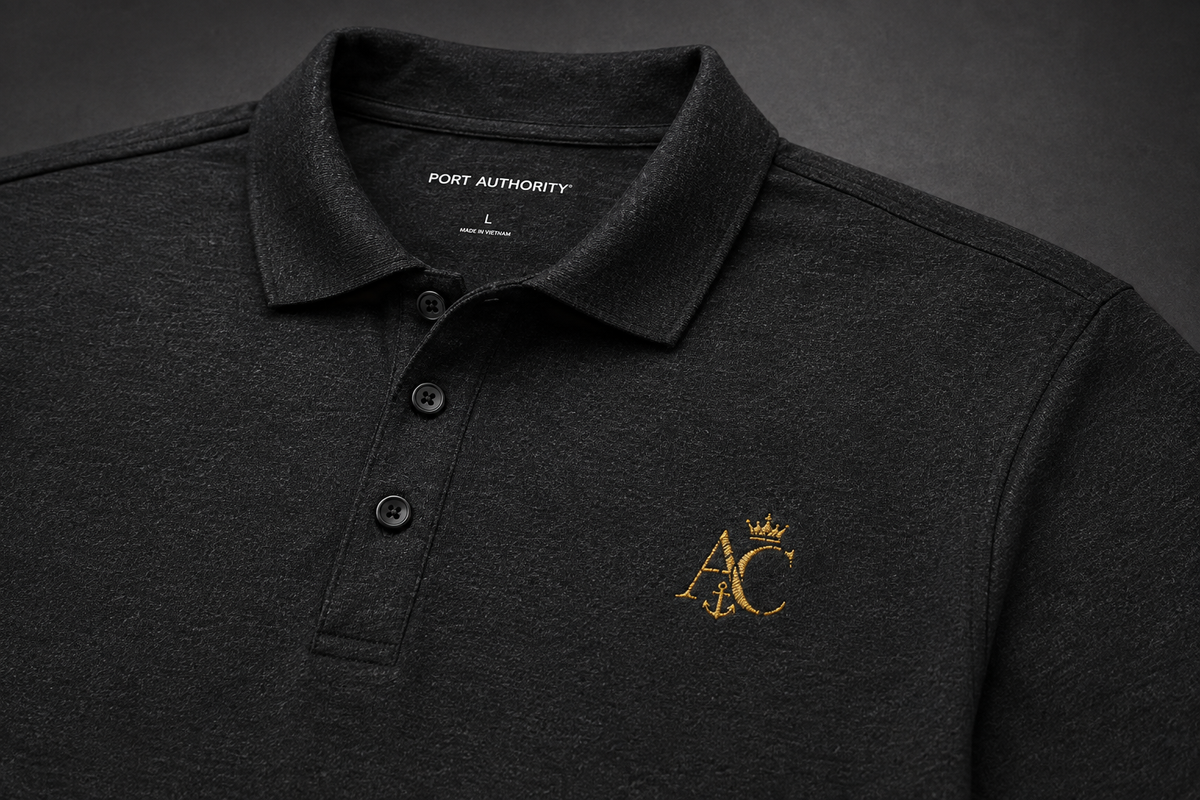 A&C Signature Gold-Embroidered Fine Pique Polo | Port Authority® K830