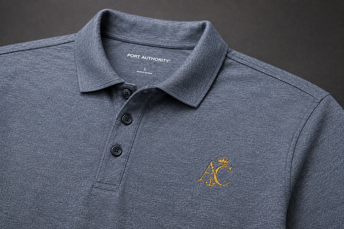 A&C Signature Gold-Embroidered Fine Pique Polo | Port Authority® K830