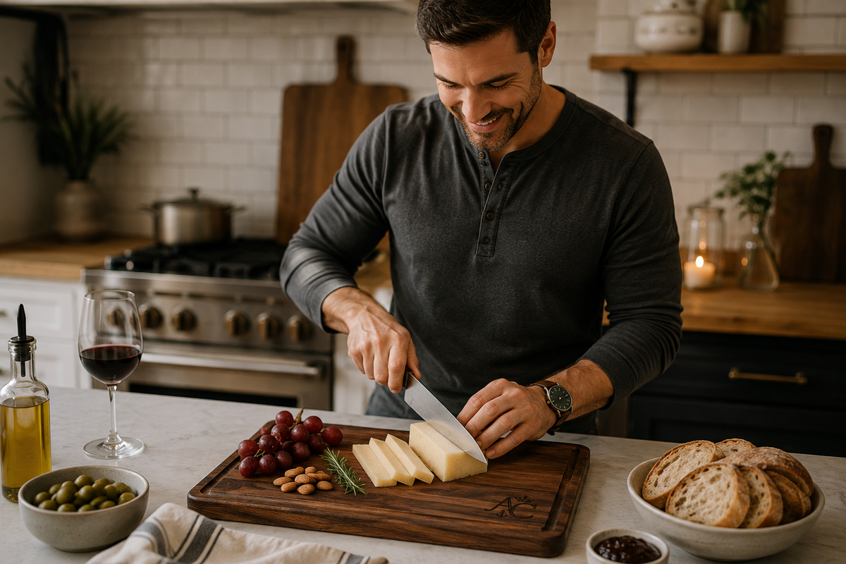 A&C Signature Engraved Cutting Board | Walnut & Maple Wood