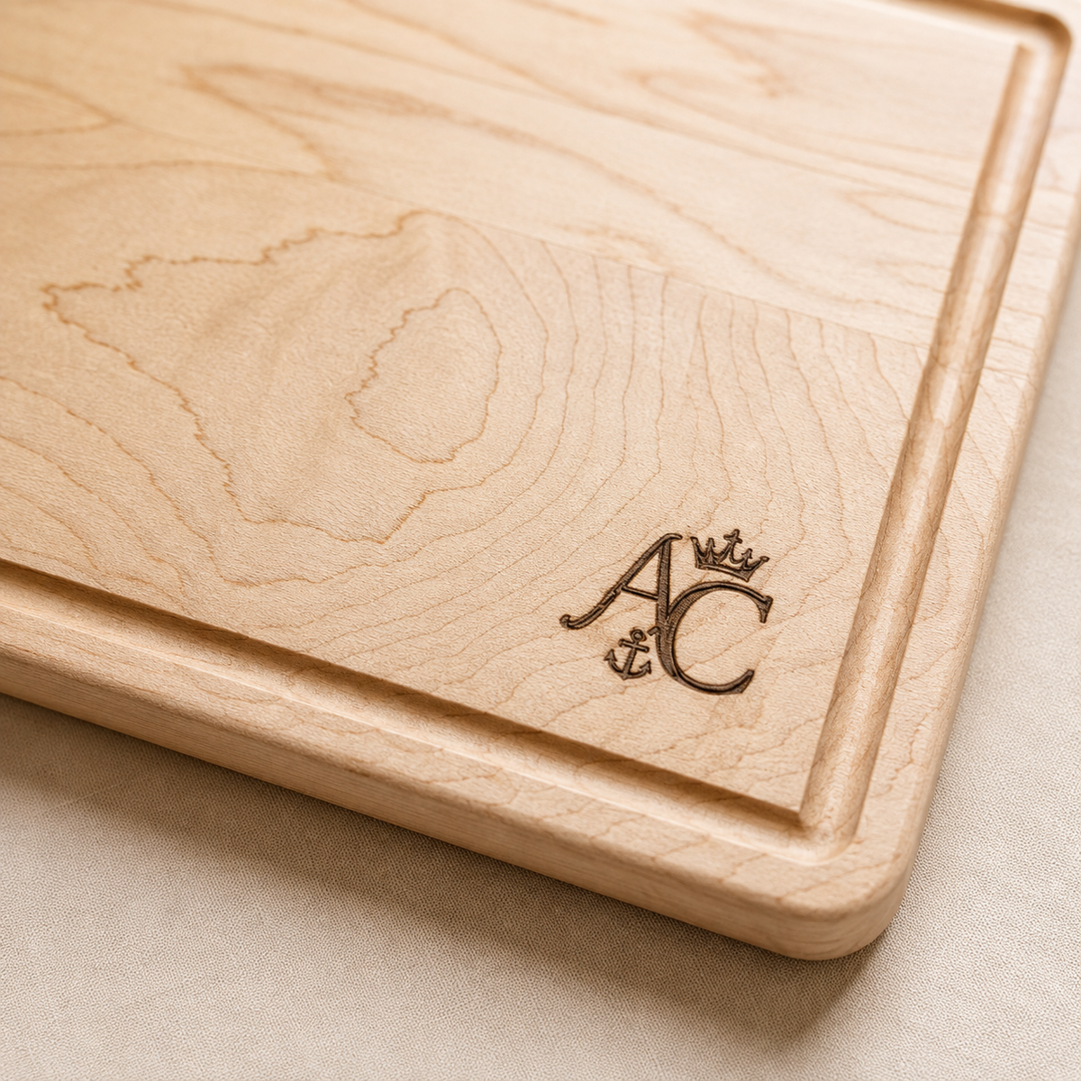 A&C Signature Engraved Cutting Board | Walnut & Maple Wood
