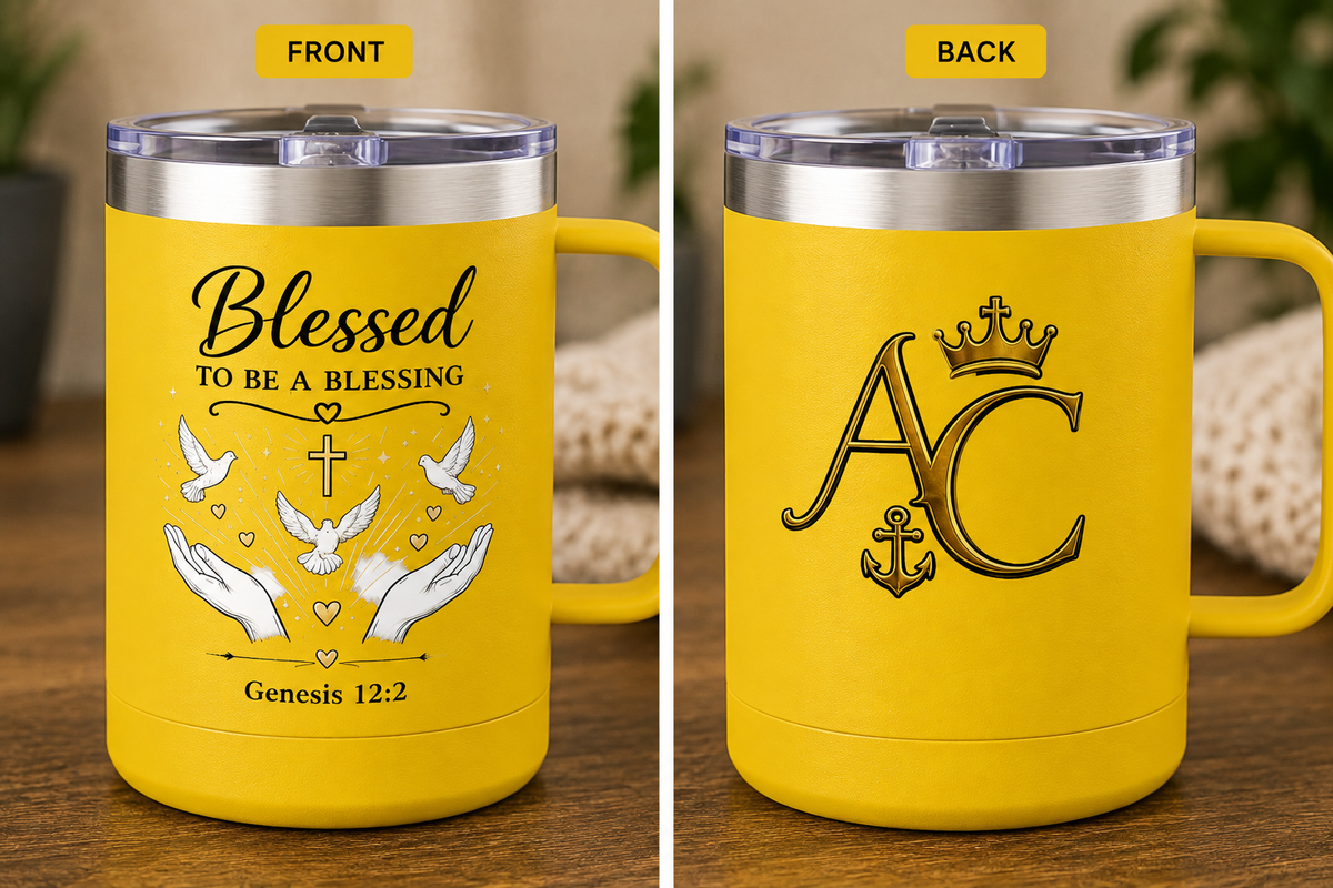 Anchor & Crown™ Blessed to Be a Blessing™ 15 oz Insulated Stainless Steel Coffee Mug