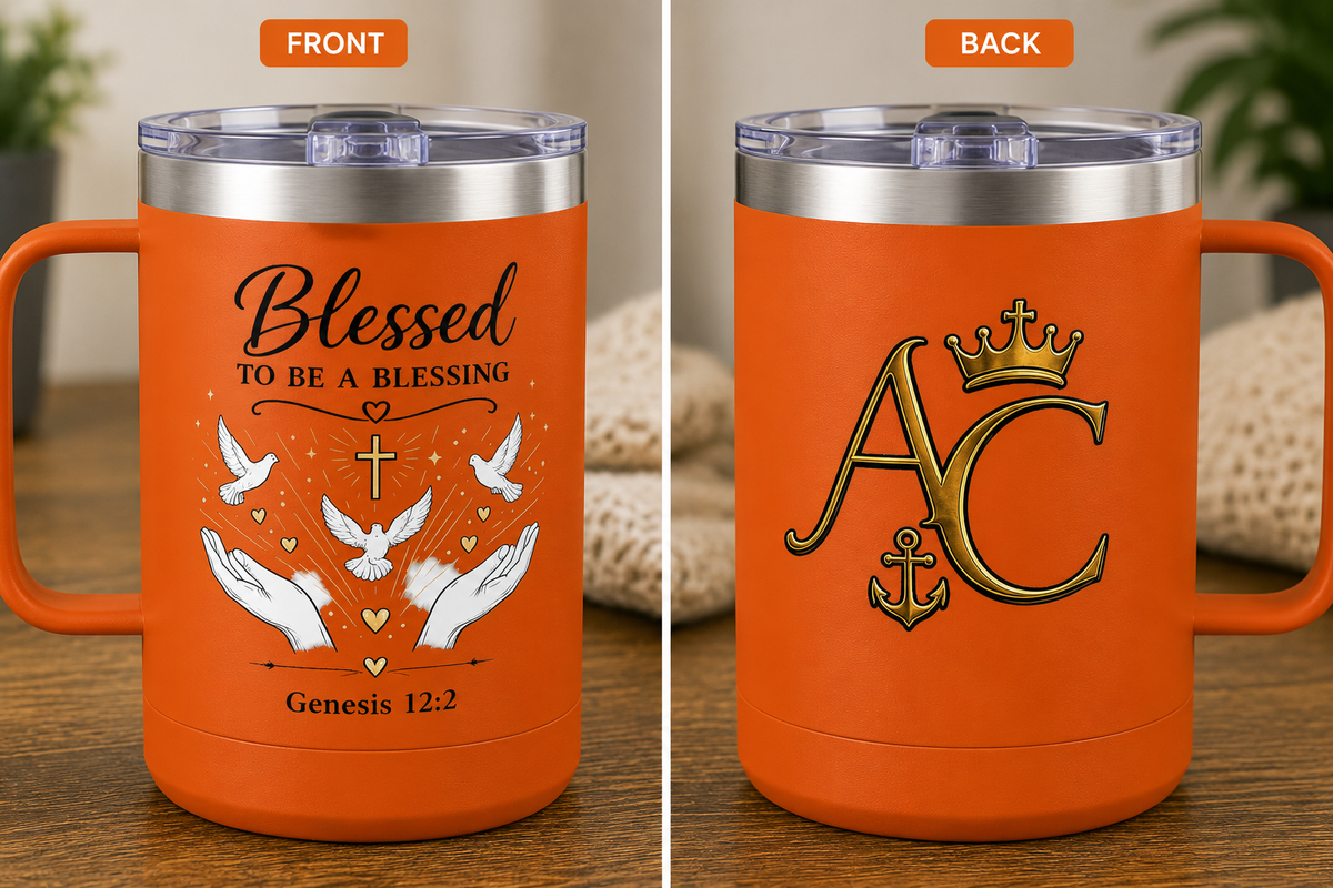 Anchor & Crown™ Blessed to Be a Blessing™ 15 oz Insulated Stainless Steel Coffee Mug