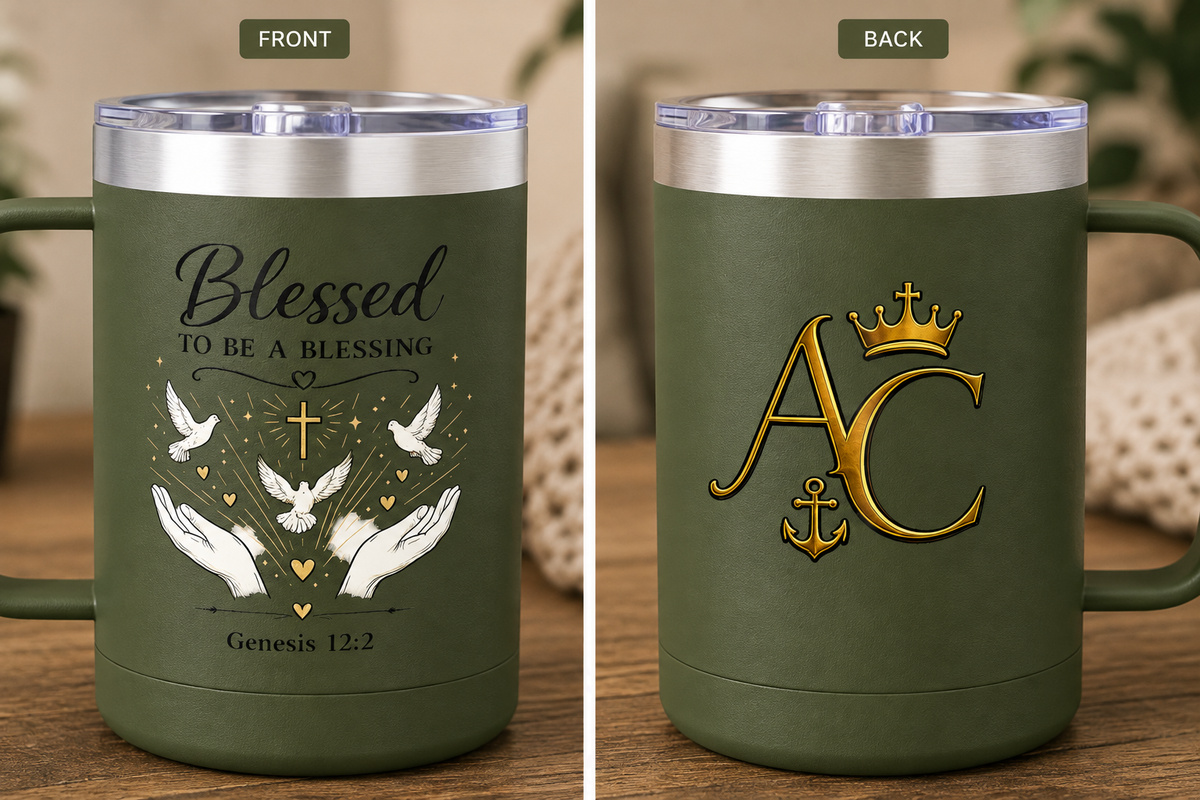 Anchor & Crown™ Blessed to Be a Blessing™ 15 oz Insulated Stainless Steel Coffee Mug