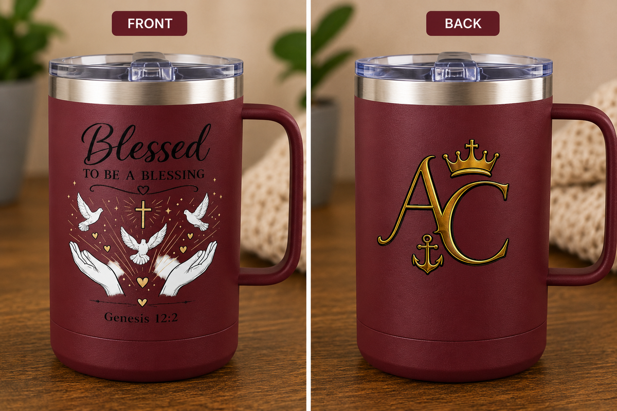 Anchor & Crown™ Blessed to Be a Blessing™ 15 oz Insulated Stainless Steel Coffee Mug