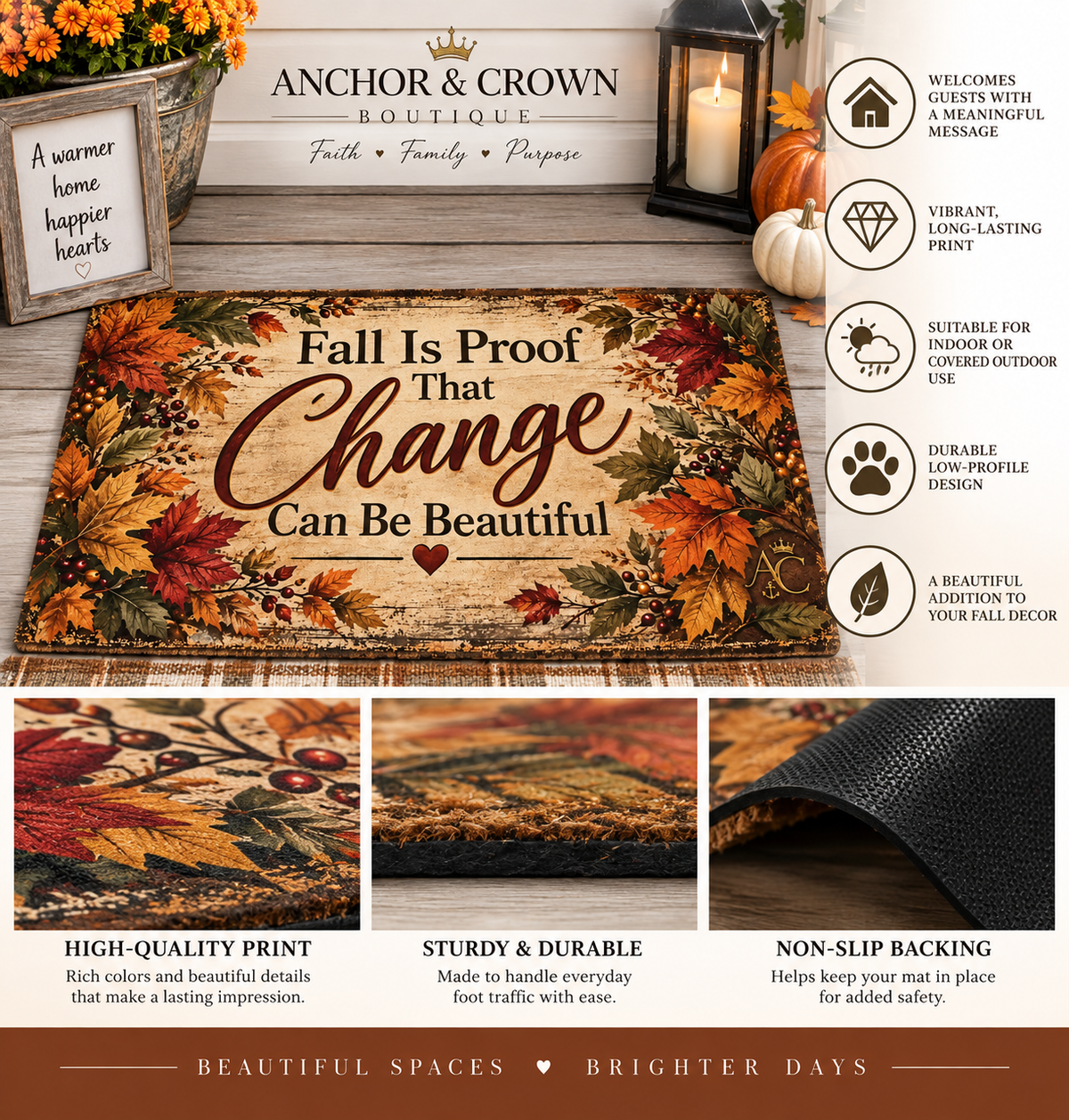 Fall Is Proof That Change Can Be Beautiful Autumn Doormat
