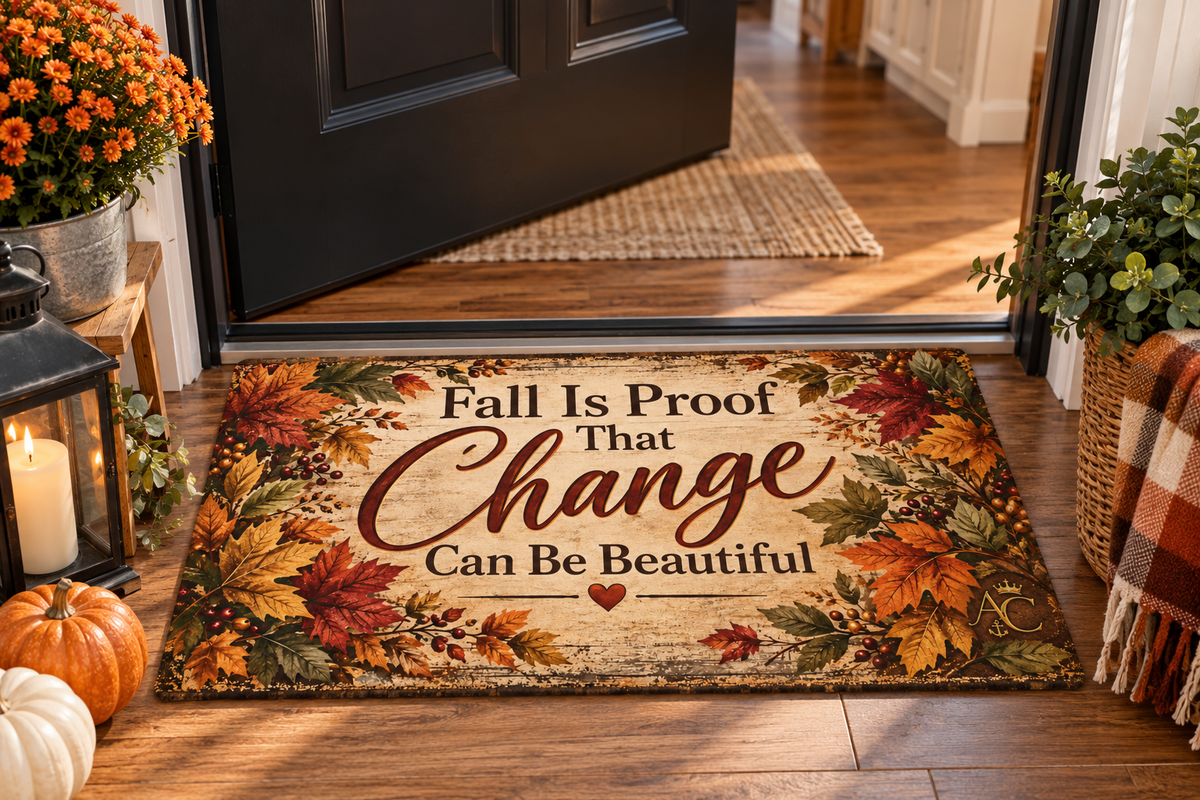 Fall Is Proof That Change Can Be Beautiful Autumn Doormat
