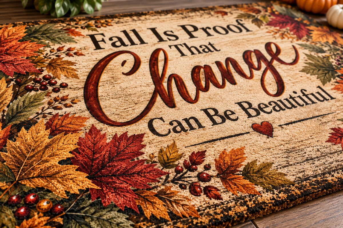 Fall Is Proof That Change Can Be Beautiful Autumn Doormat