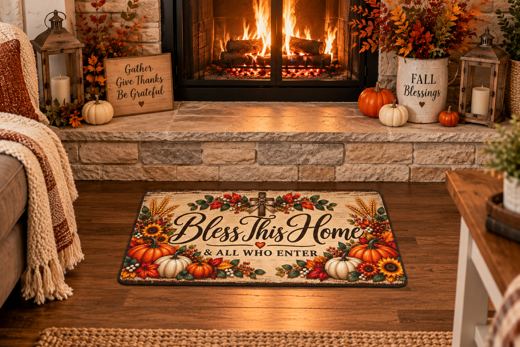Bless This Home & All Who Enter Fall Doormat