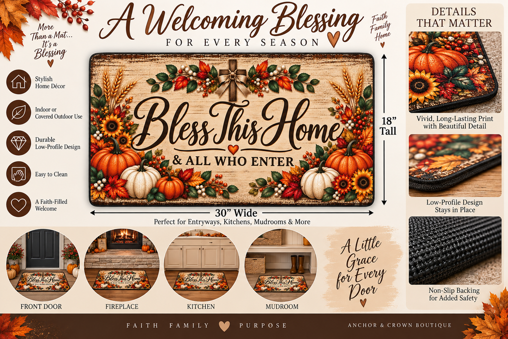 Bless This Home & All Who Enter Fall Doormat