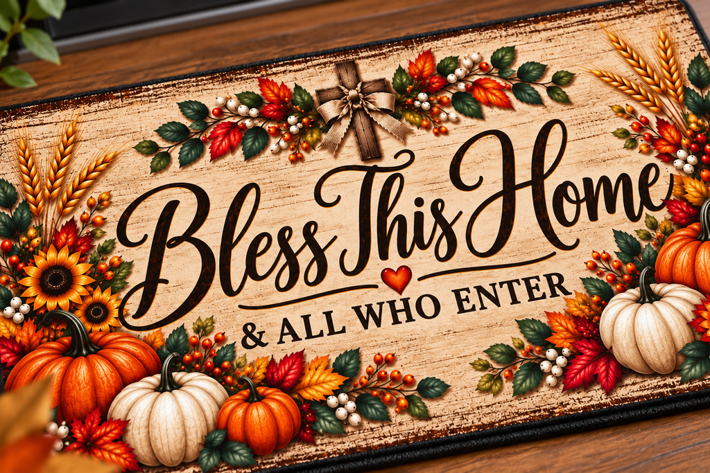 Bless This Home & All Who Enter Fall Doormat