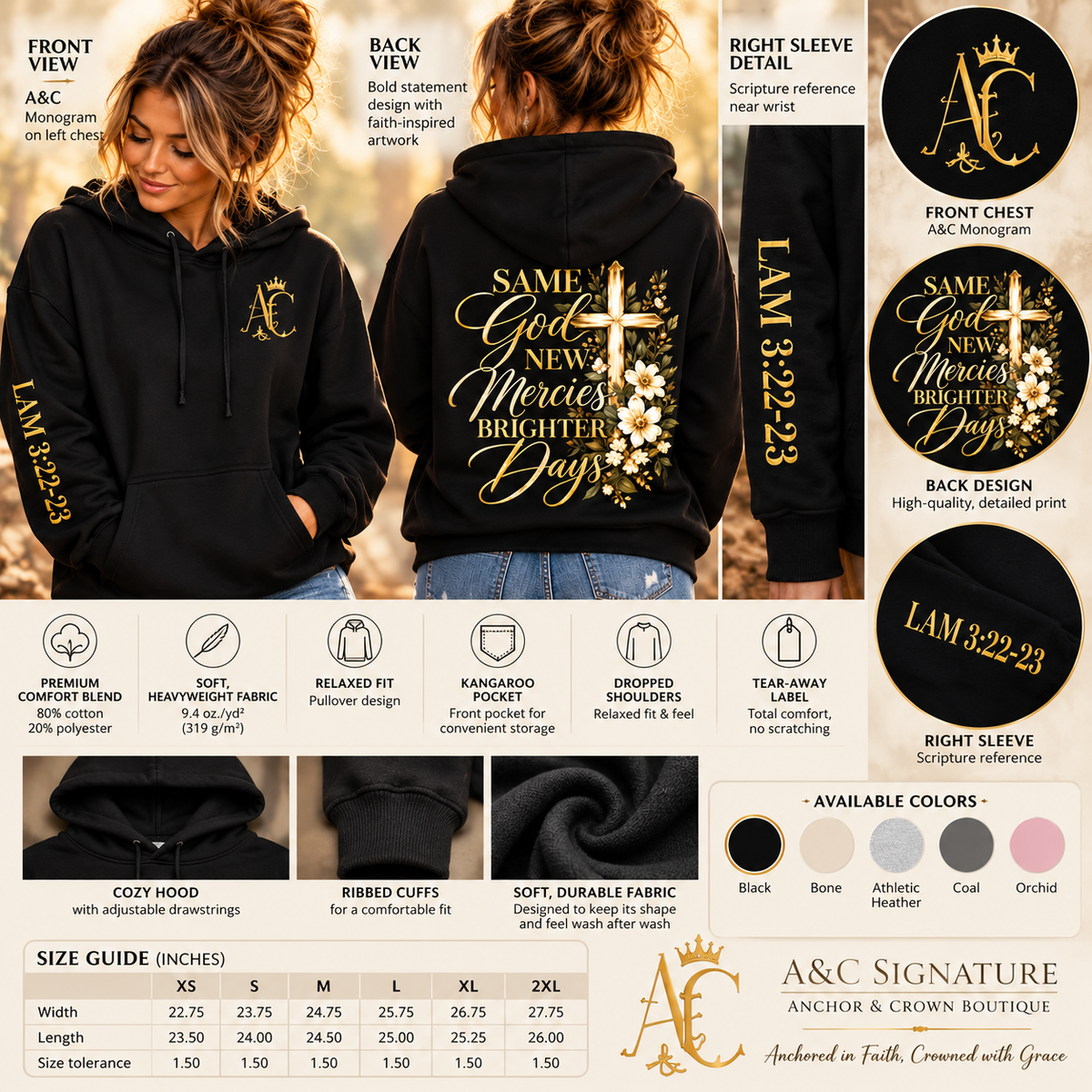 Same God, New Mercies, Brighter Days Christian Women’s Relaxed Hoodie